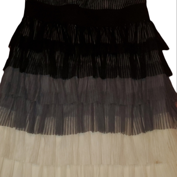 AS u Wish, party dress, black grey and white, size med, strapless - Picture 4 of 6